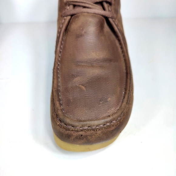Clarks Stinson Hi  Brown Leather Chukka Brown Smooth Beeswax Men's Shoe Mens 11M - Picture 5 of 9